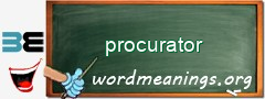 WordMeaning blackboard for procurator